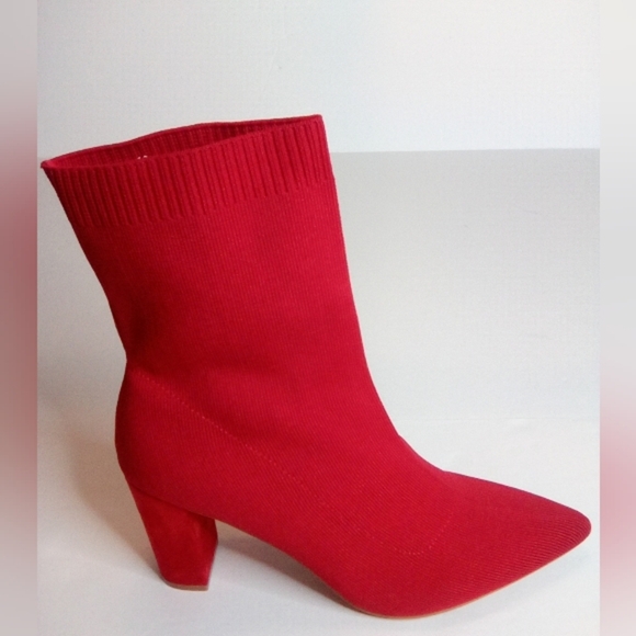 Women's Newbella Mousse Fit Knit Comfort Chunky Heel Ankle Boots. Sz.10 - Picture 10 of 16